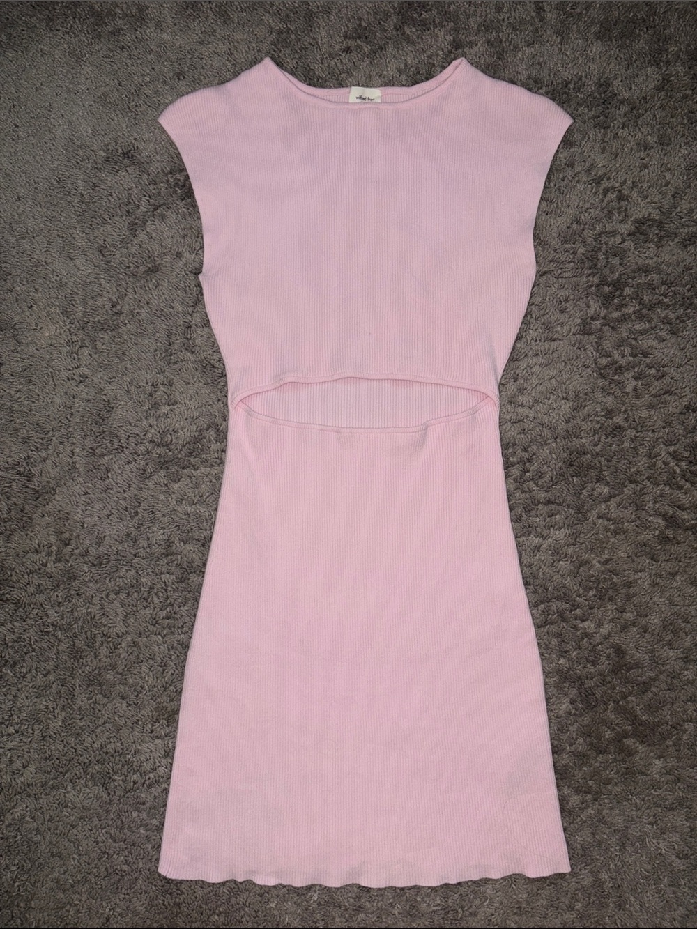 Aritzia Wilfred Free Cutout Knit Mini Dress